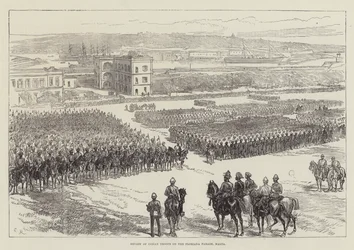 Parade indischer Truppen auf der Floriana-Parade, Malta